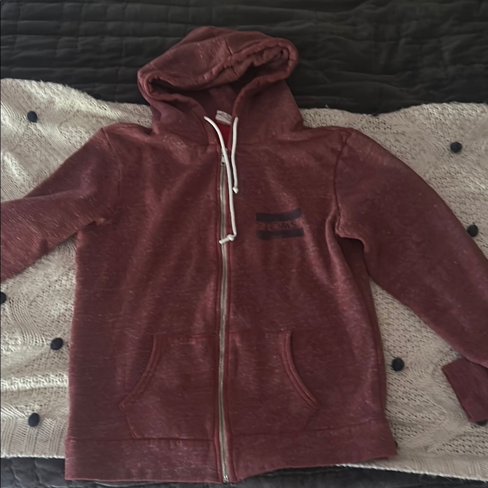 Toms Maroon Zip-Up Hoodie